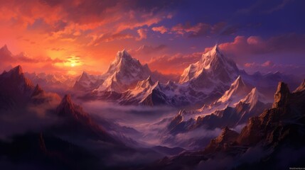 Beautiful Golden Hour Of An Himalayan Mountains Landscape Wallpaper 