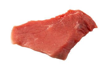 Veal pieces raw isolated on white background.