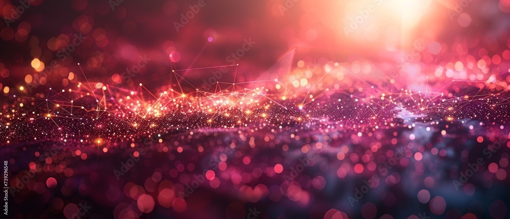 Poster , Digital futuristic Earth minimalism background with abstract dots and triangles.