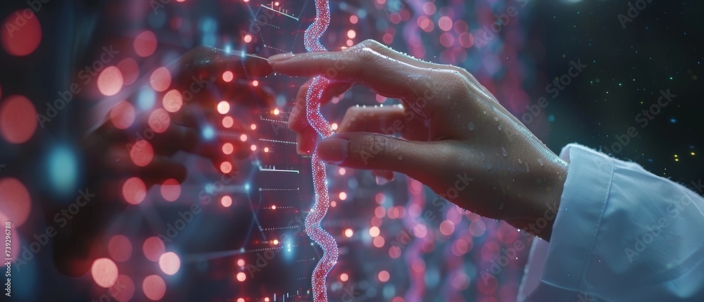 Aufkleber Digital healthcare and network connection on virtual interface. Medico-technological innovation. Medical doctor touching global medical network.