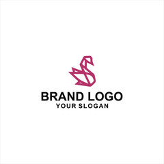 Outline swan logo vector