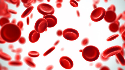 Close-up of blood flow of blood cells, white blood cells, red blood cells