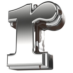 Silver Letter r Small 3d Rendering