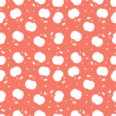 Seamless apple pattern. Colored seamless doodle pattern with red apples