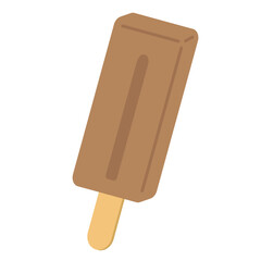チョコレート味の棒アイスキャンディーイラスト