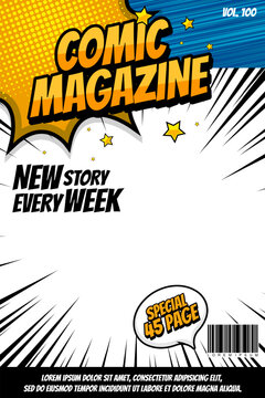 Colorful comic magazine cover template