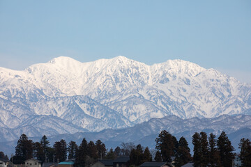 snow covered mountains