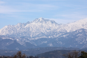 snow covered mountains