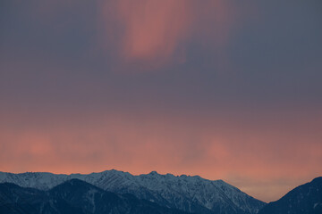 sunset in the mountains