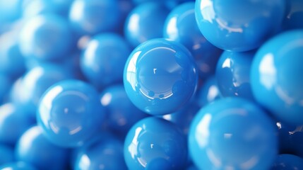 Fototapeta premium Blue balls, 3d blue balls background.