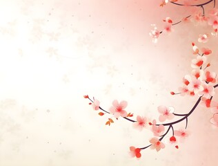 top view of chinese new year background with flower oranament and red background