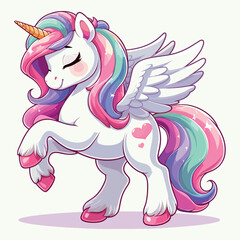 Cute Unicorn Vector Cartoon illustration