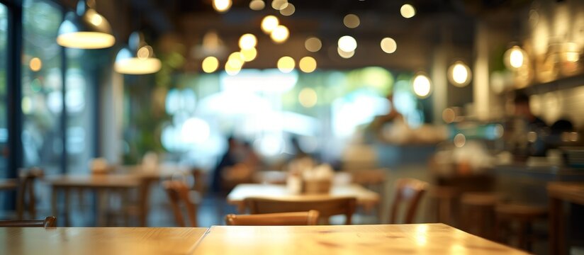 A cozy and inviting restaurant ambiance with blurred view of elegant dining tables and chairs