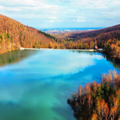 Dam in Wapienica in Bielsko and beutyfull water