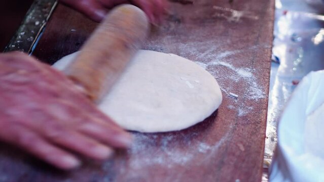 making paratha / street food /old style