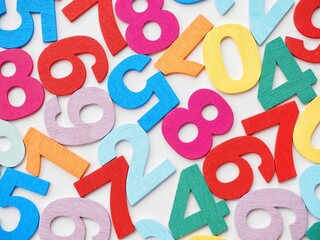 Colorful numbers background