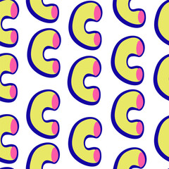 seamless pattern with color icon abstract shape in vector. template for background wallpaper, wrapping, textile in flat style