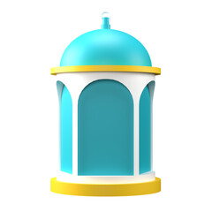 3D illustration of a lantern for Ramadan and Eid Mubarak. Object on a transparent background.