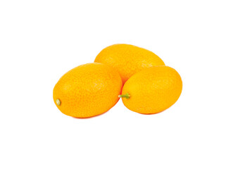 Three ripe fruits kumquat isolate
