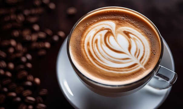 A cup of latte macchiato coffee.