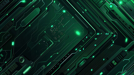 Emerald color cyber and tech background