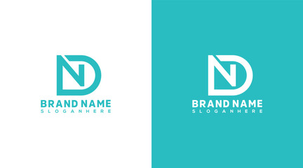 ND Letter Logo Design, ND icon Brand identity Design Monogram Logo DN