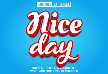 Editable 3d text style effect - Nice Day text effect Template