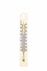 Room alcohol thermometer with blue alcohol at 50 degrees