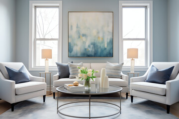 blue luxury modern living room