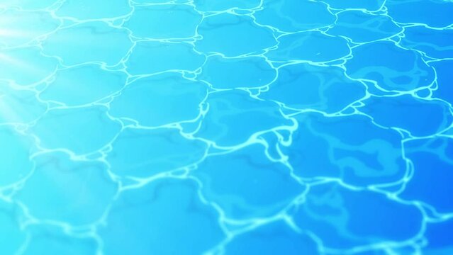 アニメ調の水面が揺らぐループ映像