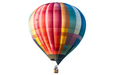 Vibrant Multicolored Hot Air Balloon, Isolated on white background
