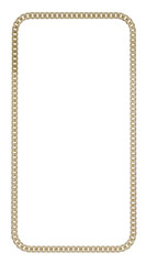 Minimalist Statement: Clean lines meet vintage charm in this 3D frame. Gleaming Cuban chains form a vertical rectangle, highlighting your designs with sophisticated flair. 