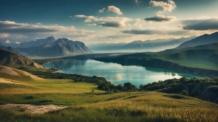 Explore a vast and diverse open world landscape of diverse hills, towering mountains and breathtaking lakes