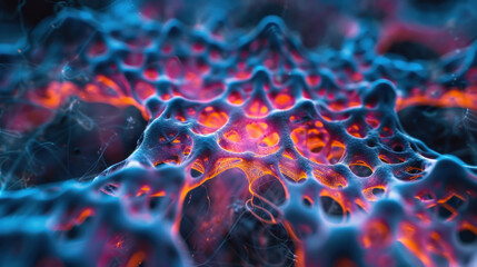 A close-up abstract image portraying the intricate details of molecules