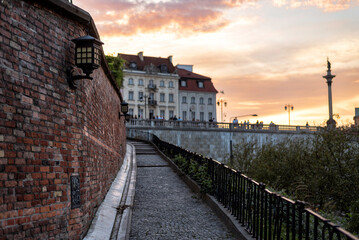 Path to the square along the stone wall