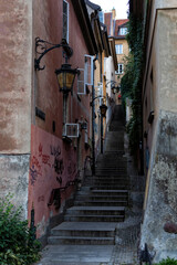 Staircase between two houses in the old area of the city