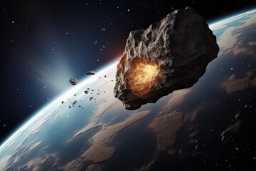 asteroid flying to Earth