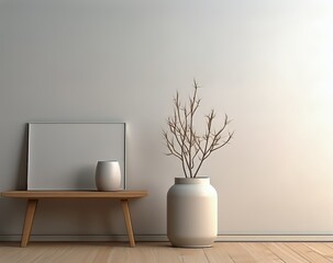 two vases are sitting next to each other in a room
