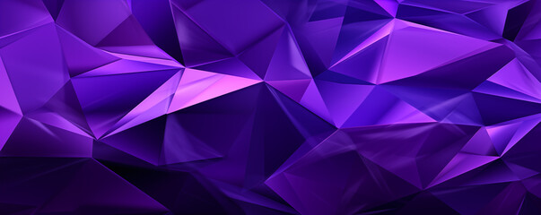 3d render, abstract purple crystal background, faceted texture, wide panoramic polygonal wallpaper
