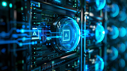 server racks with security interface, data protection and network safety