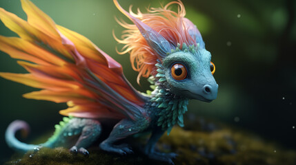 Obraz premium Blue dragon close up