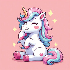 Cute Unicorn Vector Cartoon illustration