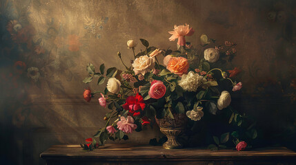 floral arrangement in baroque atmosphere