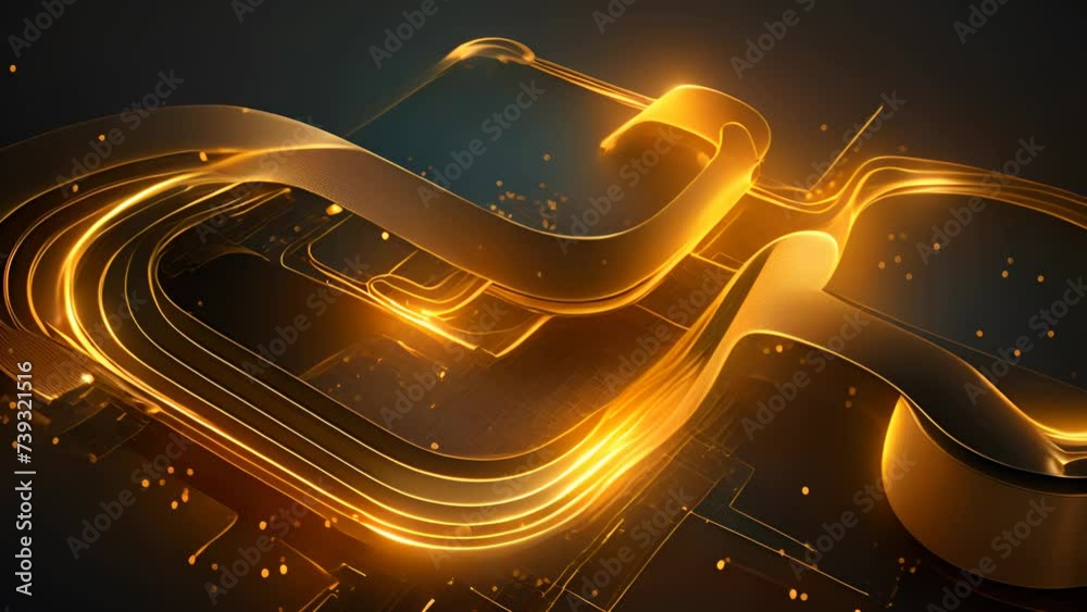 Aufkleber Abstract science and technology background with shiny connection elements and sci-fi intefrace. Tech abstraction wallpaper