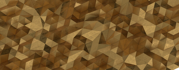 Gold Polygon Background 3D Rendering