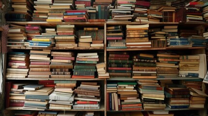 a shelf full of books