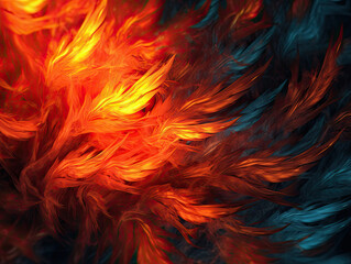 Close Up View of Fire With Blue Background