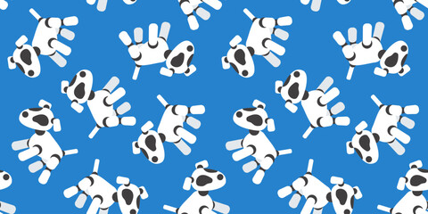 robot dog seamless pattern print vector illustration