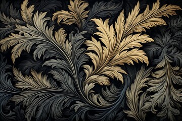 Ultra detailed hyper realistic black textured wallpaper for a striking background design.