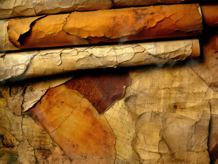 Close Up Detail of Peeling Paint on Wood